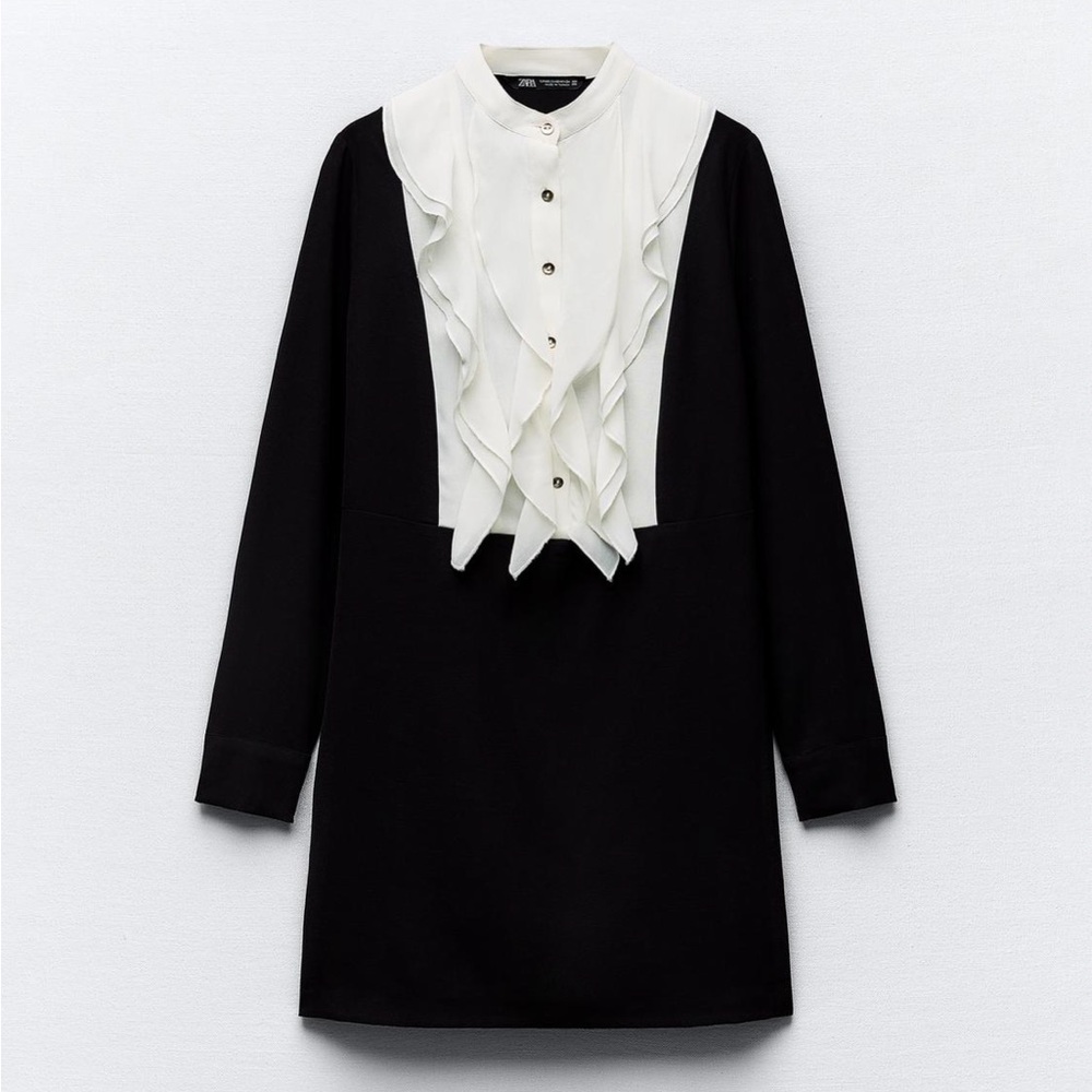 Zara ruffle shirt dress excellent condition size M
